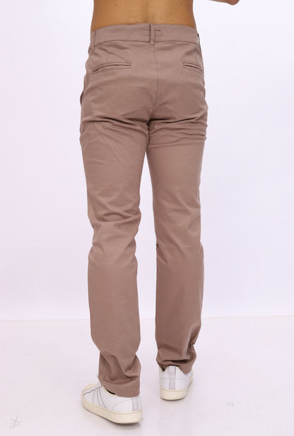 pantalón JERAOUS de hombre regular drill Taupe