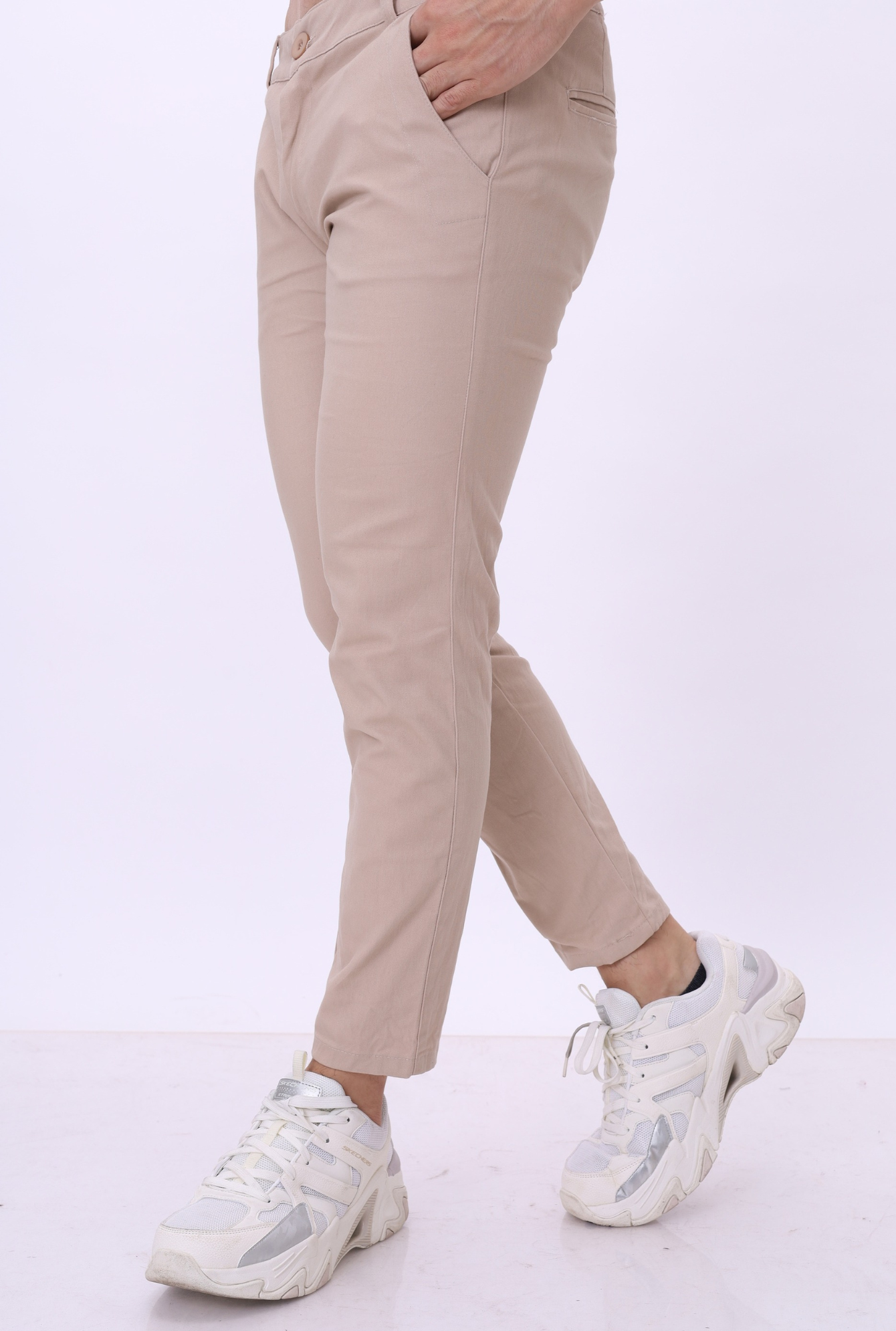 pantalón JERAOUS de drill strech Beige