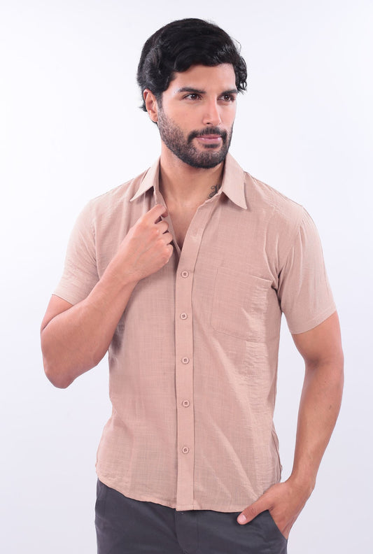 CAMISA SLIM LINO JERAOUS MANGA CORTA  Arena