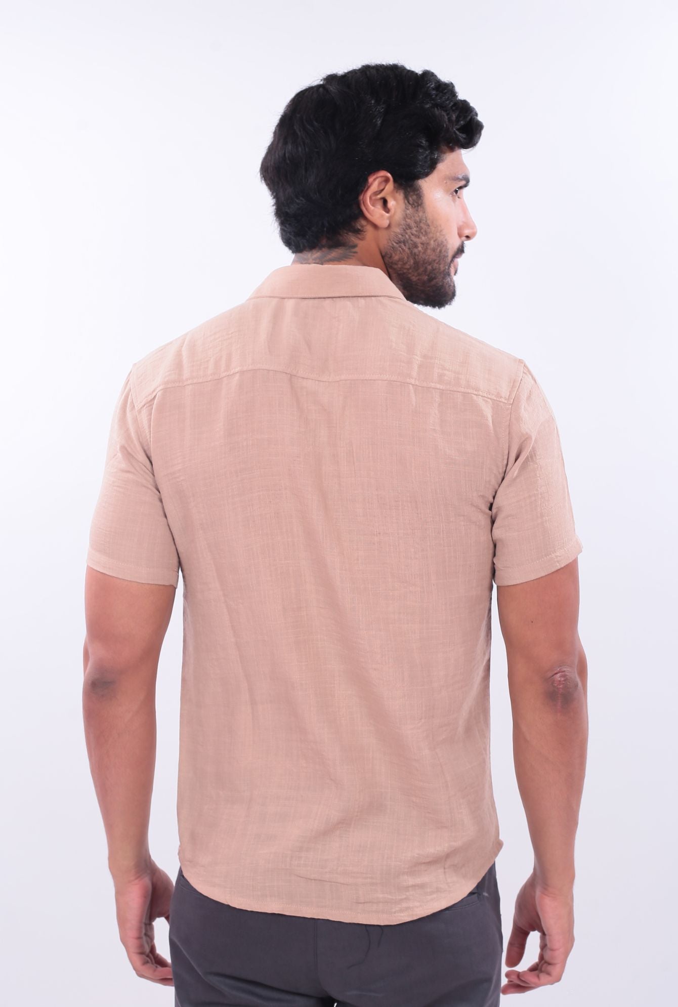 CAMISA SLIM LINO JERAOUS MANGA CORTA  Arena