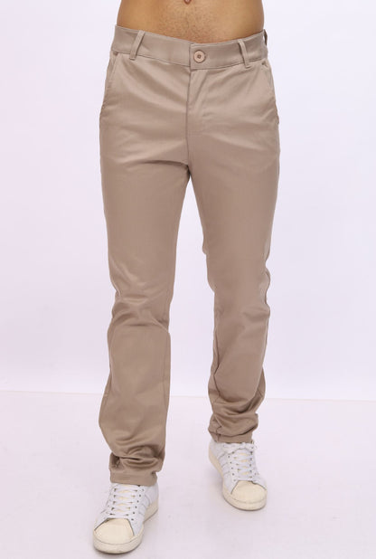 pantalón JERAOUS de hombre regular drill Beige