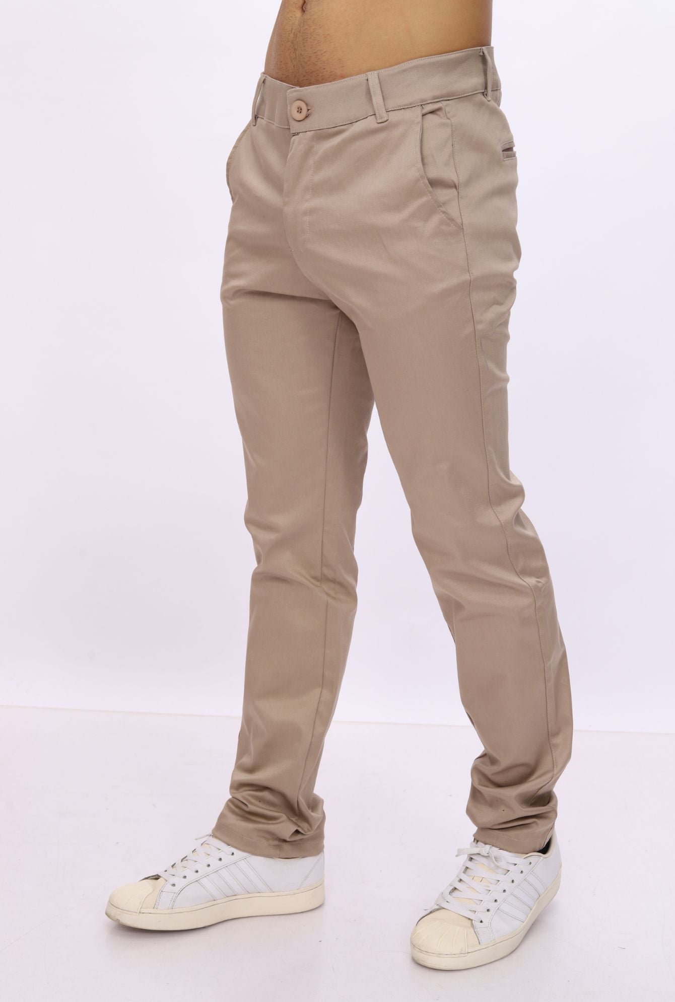 pantalón JERAOUS de hombre regular drill Beige