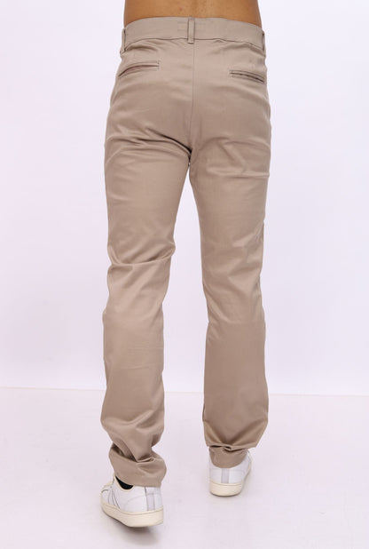 pantalón JERAOUS de hombre regular drill Beige