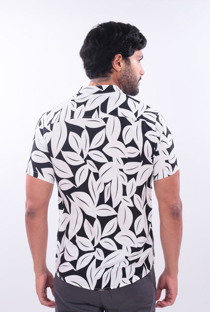 CAMISA SLIM LEAVES JERAOUS MANGA CORTA Blanco