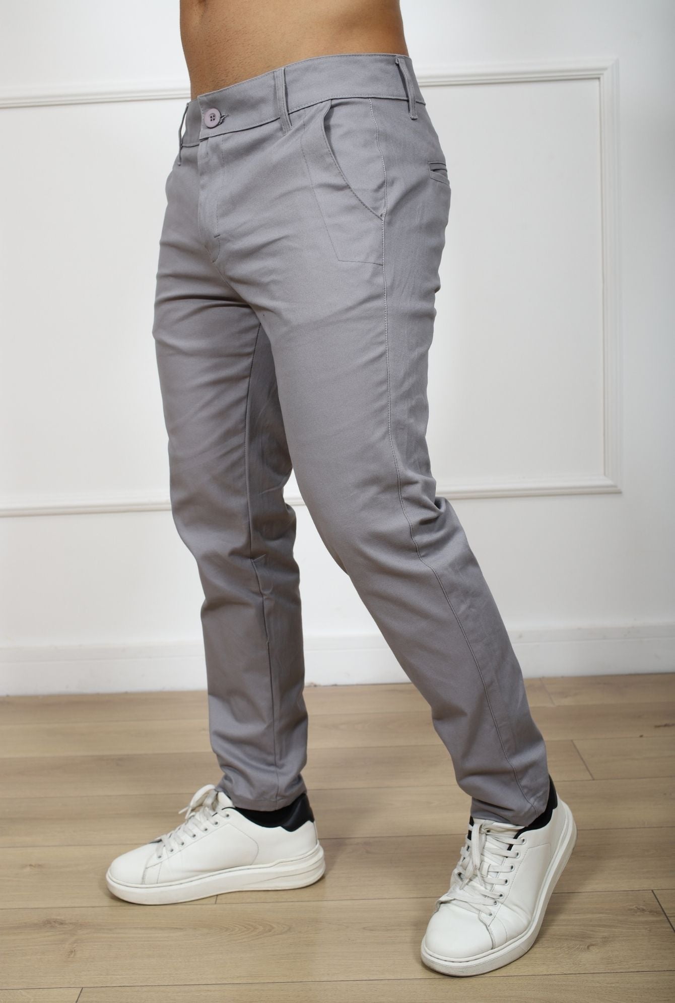 pantalón JERAOUS de drill strech Plata