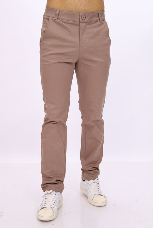 pantalón JERAOUS de hombre regular drill Taupe