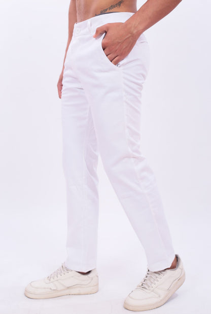 pantalón JERAOUS de hombre regular drill Blanco